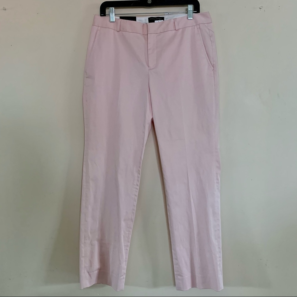 Banana republic pink mid rise, slim fit dress pant